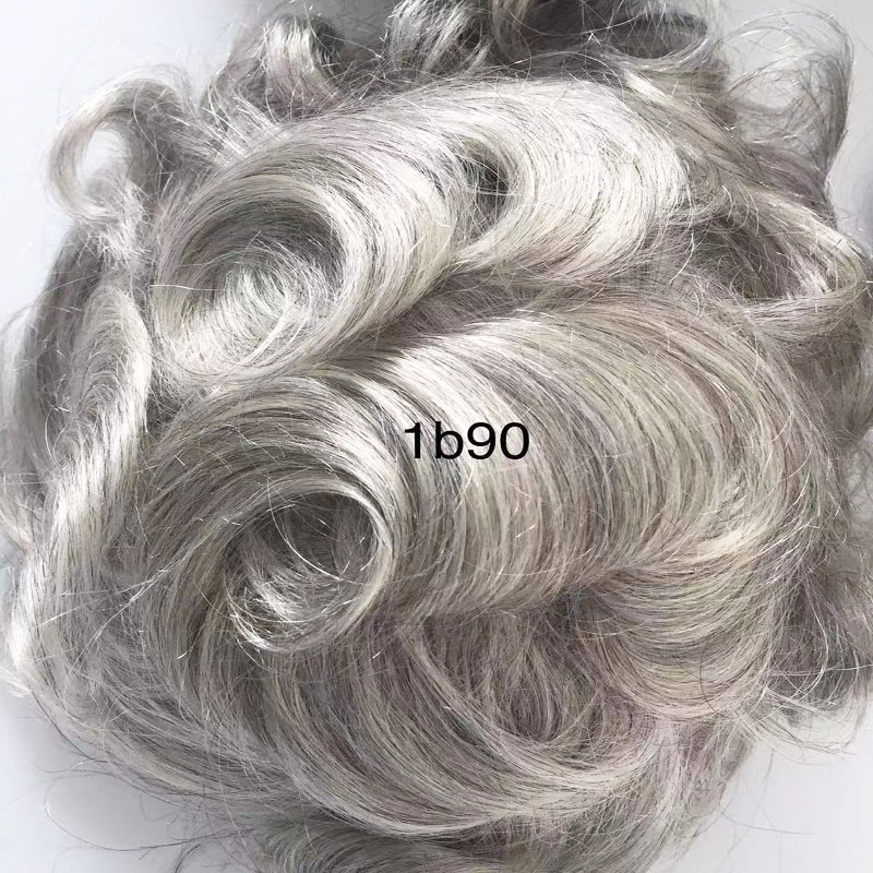 Grey hair pieces for men soft hair and durable men toupee YL301